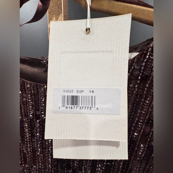 MAC DUGGAL
Brown Long Sleeve Sequin Mini Dress 93625 
Regular price $398 USD - Picture 5 of 11